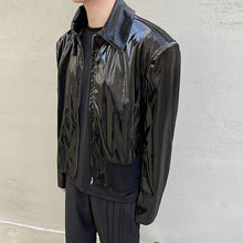 Load image into Gallery viewer, Pu Patent Leather Motorcycle Jacket
