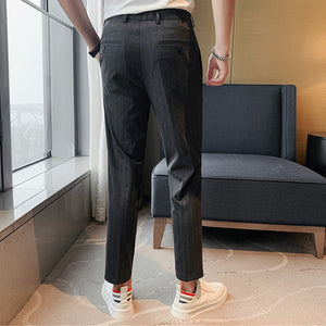 Striped Slim Fit Cropped Pants