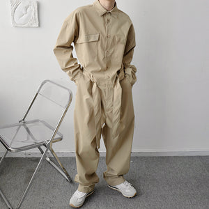 Japanese Retro Big Pocket Jumpsuit