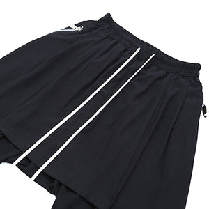 Dark Fake Two-Piece Drawstring Shorts