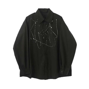 Splattered Graffiti Long Sleeve Shirt