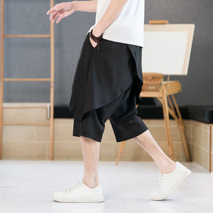 Loose Casual Fake Two Piece Baggy Pants