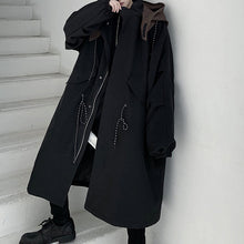Load image into Gallery viewer, Canvas Hooded Mid-length Trench Coat

