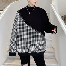Load image into Gallery viewer, Plaid Stitching Irregular Sweatshirt
