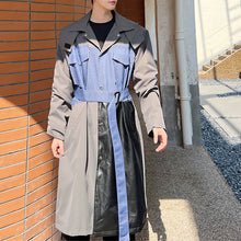 Load image into Gallery viewer, Fabric Patchwork Mid-length Trench Coat
