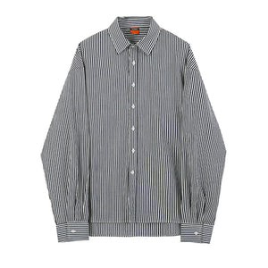 Vintage Loose Long Sleeve Striped Shirt
