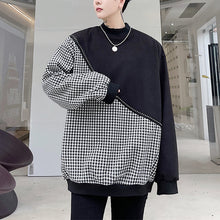 Load image into Gallery viewer, Plaid Stitching Irregular Sweatshirt
