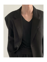 Load image into Gallery viewer, Fake Two Pieces Splicing Shoulder Pads Blazer
