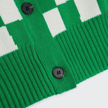 Load image into Gallery viewer, Checkerboard V-Neck Knit Cardigan
