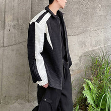 Load image into Gallery viewer, Three-Die Crinkle Textured Contrast Lapel Jacket
