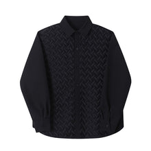Load image into Gallery viewer, Pleated Weave Decorative Long Sleeve Shirt
