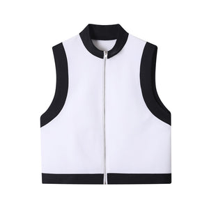Contrast Sleeveless Zip Vest