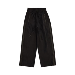 Zipper Strip Straight Casual Pants