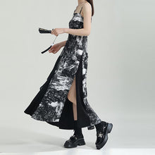 Load image into Gallery viewer, Stitching Print Irregular Sling Dress
