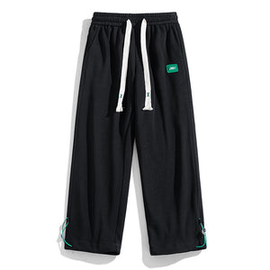 Loose Drawstring Wide-Leg Track Pants