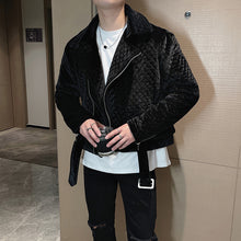 Load image into Gallery viewer, Thick Short Diagonal Zipper Cotton Jacket
