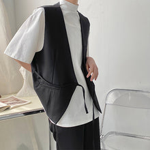 Load image into Gallery viewer, Simple Lace-up Asymmetric Solid Vest

