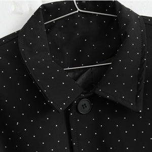Sticky Bead Asymmetric Cropped Coat