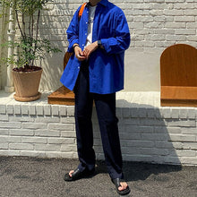 Load image into Gallery viewer, Blue Loose Long Sleeve Shirt
