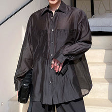 Load image into Gallery viewer, Sheer Organza Large Pocket Loose Shirt
