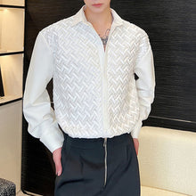 Load image into Gallery viewer, Pleated Weave Decorative Long Sleeve Shirt
