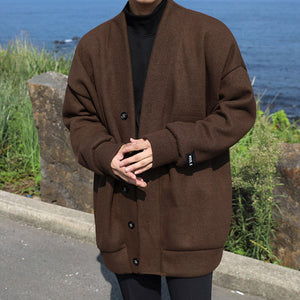 Solid Color Loose Knit Cardigan