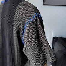 Load image into Gallery viewer, Contrast Stitching Crew Neck 3/4 Sleeves Top
