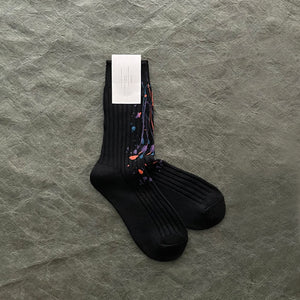 Splash Ink Thick Line Crew Socks