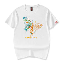 Load image into Gallery viewer, Butterfly Embroidery Short Sleeve T-Shirt
