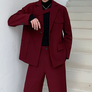 Red Irregular Tie Suit