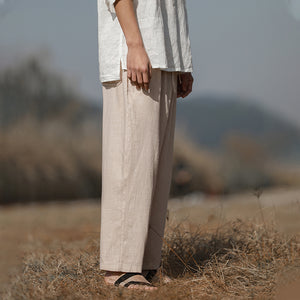 Summer Linen Loose Cropped Pants