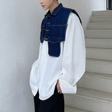 Load image into Gallery viewer, Asymmetrical Pockets Cropped Denim Vest
