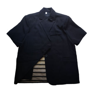 Mesh Panel Casual Suit Jacket