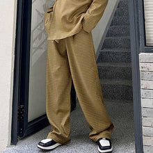 Load image into Gallery viewer, Retro Khaki Check Simple Blazer And Pant Set

