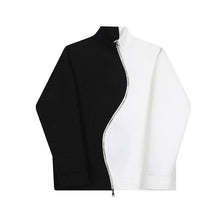 Load image into Gallery viewer, Contrast Color Mock Collar Zipper Sweatshirt
