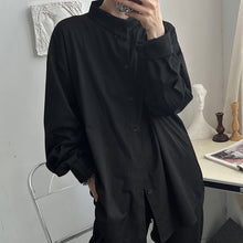 Load image into Gallery viewer, Retro Stand Collar Literary Long Sleeve Shirt
