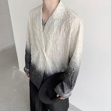 Load image into Gallery viewer, Ink Gradient Embossing Lapel Suit Collar Shirt
