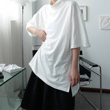 Load image into Gallery viewer, Solid Color Turtleneck Half Sleeve T-Shirt
