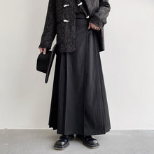 Load image into Gallery viewer, Dark A-Line Pleated Culottes Hakama Pants
