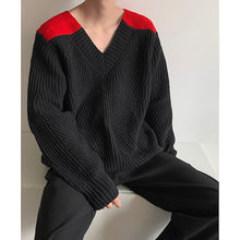 Load image into Gallery viewer, Color Block V-Neck Sweater
