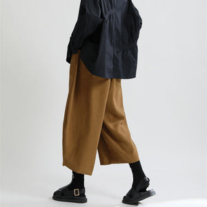 Vintage Brushed Curved Wide Leg Pants