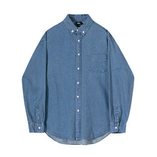 Load image into Gallery viewer, Retro Denim Long-sleeved Shirt
