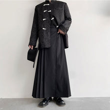 Load image into Gallery viewer, Dark A-Line Pleated Culottes Hakama Pants
