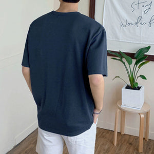 V-neck Cotton Short-sleeved T-shirt