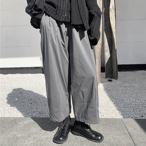 Winter Loose Cropped Wide-leg Fleece-lined Pants