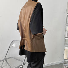 Load image into Gallery viewer, Simple Lace-up Asymmetric Solid Vest
