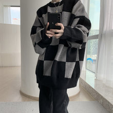 Load image into Gallery viewer, Black Checkerboard Crewneck Sweater
