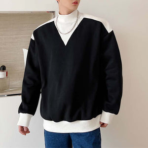 Fake Two Piece Stitching Half Turtleneck Sweater