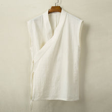 Load image into Gallery viewer, Cotton Linen Large Slanted Placket Vest
