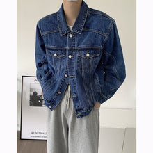 Load image into Gallery viewer, Simple Shoulder Pad Denim Jacket
